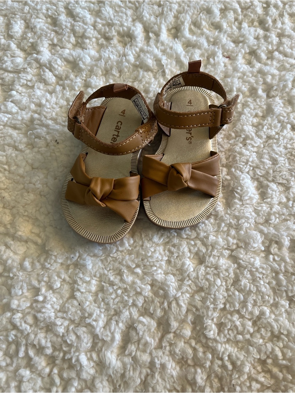 Toddler Girl Brown Bow Strap Sandals